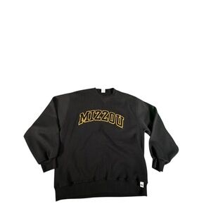Vintage Russell Athletic Mizzou Crewneck Sweatshirt Black Size L NCAA Tigers